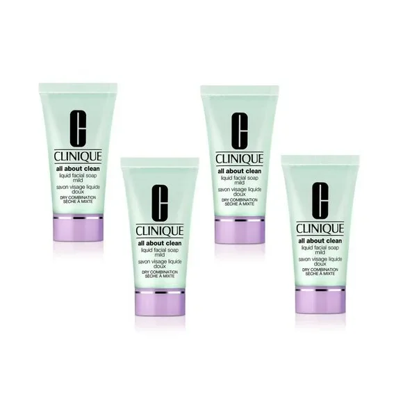 CLINIQUE All About Clean Liquid Facial Soap Mild 1oz/30ml each Bundle of 4
