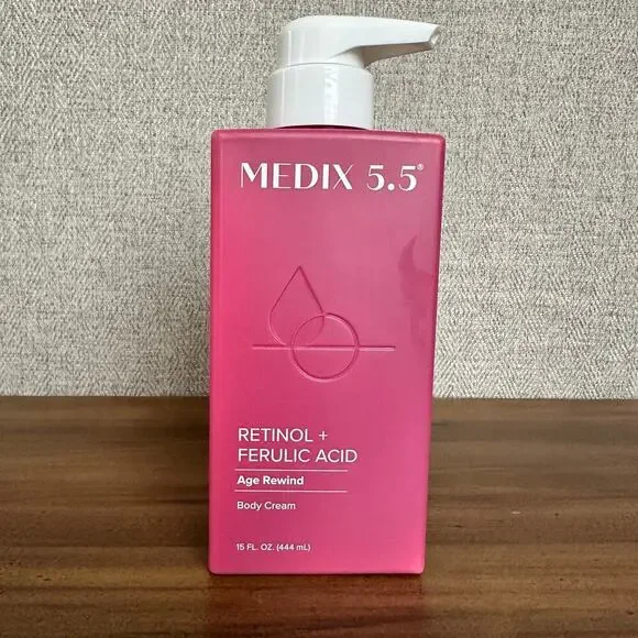 NEW Medix 5.5 Retinol + Ferulic‎ Acid Age Rewind Body Cream 15Fluid Oz. NEW