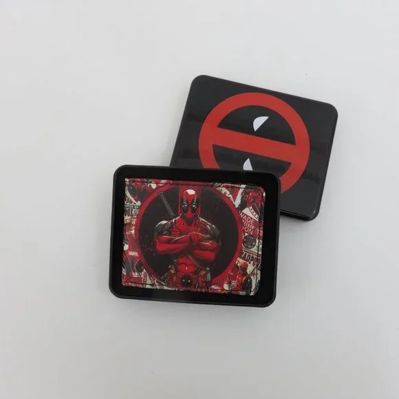 (#L) Buckle-Down Men's PU Bifold Wallet-Deadpool
