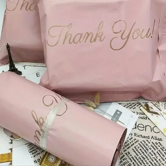 Small Pink THANK YOU polymailer Bags 6 X 9 Qty 20 Hp 🔥🔥🔥🔥