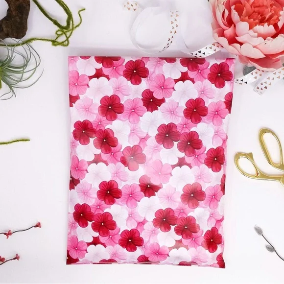(20) 10x13 Hibiscus Floral Poly Mailers