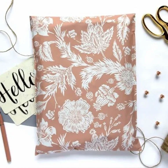 (20) 10x13 Terracotta Garden Floral Poly Mailers