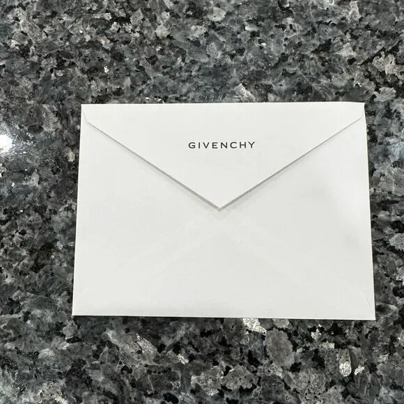 Givenchy White Envelope Authentic Original 2026 Logo Storage Flap Open