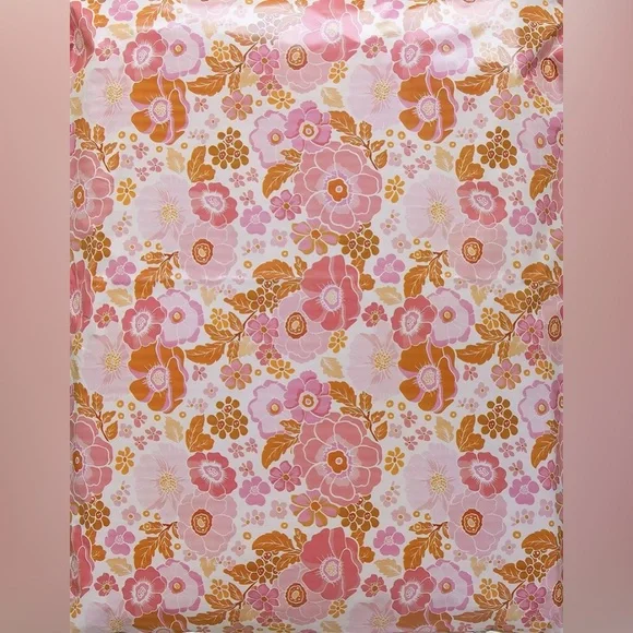 20 pink floral boho poly mailers