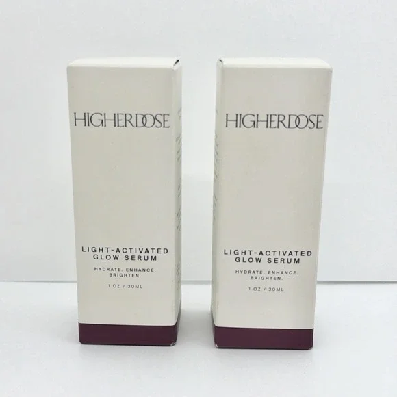 2 PACK HigherDOSE Red Light Face Mask Serum Light Activated Glow Serum 1 oz NEW
