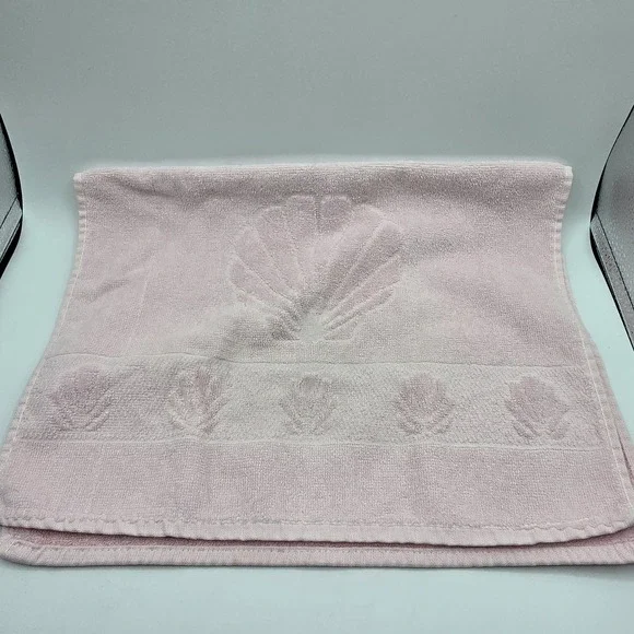 VTG Cannon Large Hand‎ Towel Sea Shell Pink Cotton
