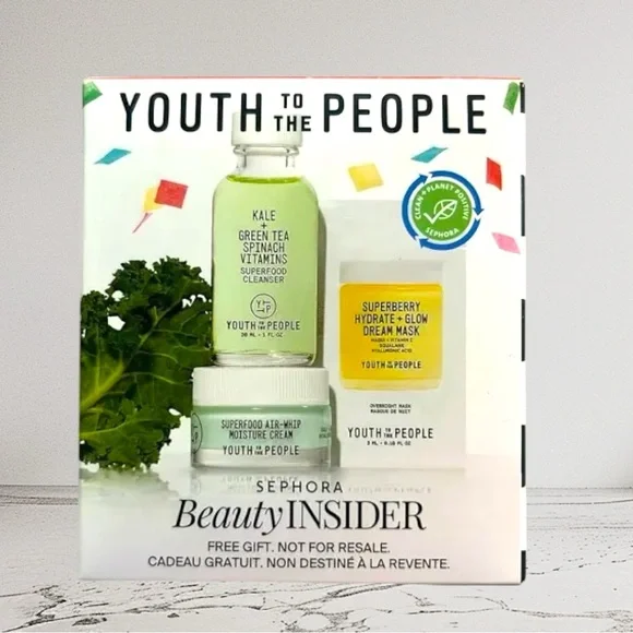 Youth To The People Skincare Set – Cleanser, Air-Whip Cream, Superberry Mask