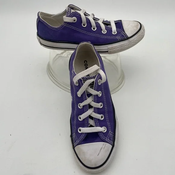 Converse 337837F Purple Canvas Low Top‎ youth Kids All Star Sneakers Size US 1