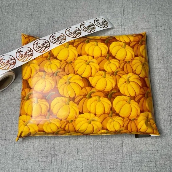 Fall Poly Mailers Pumpkin Patch Bulk Designer Shipping Bags 25 Pack