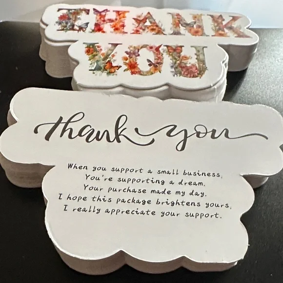 Thank You Cards 50ct Double Sided Splat Style Seller Supplies Shipping Supplies