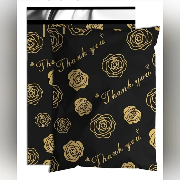 Set of 30 6x9 Black & Gold Poly Mailers