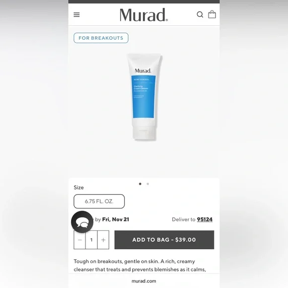 Murad Acne Control Cleanser in Blue and White