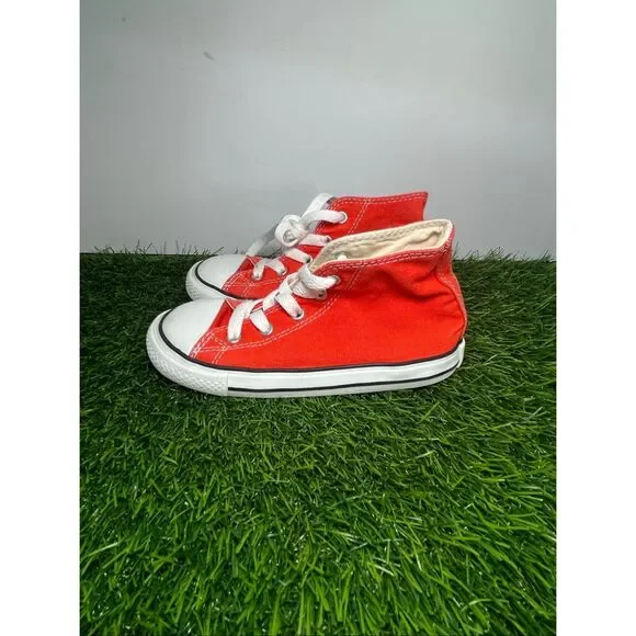 Converse Chuck Taylor All Star Hi Kids Size 10 Orange High Top Sneakers
