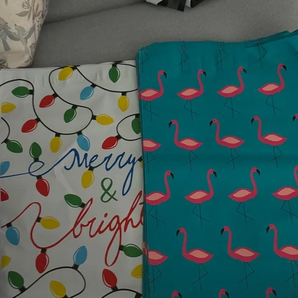 Flamingo Teal Poly mailers & Merry & Bright 10x13 25 of each
