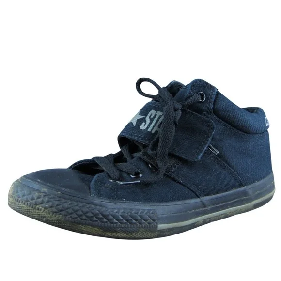 Converse Boys Sneaker Shoes Athletic Black Fabric Lace Up Size Y‎ 3 Medium
