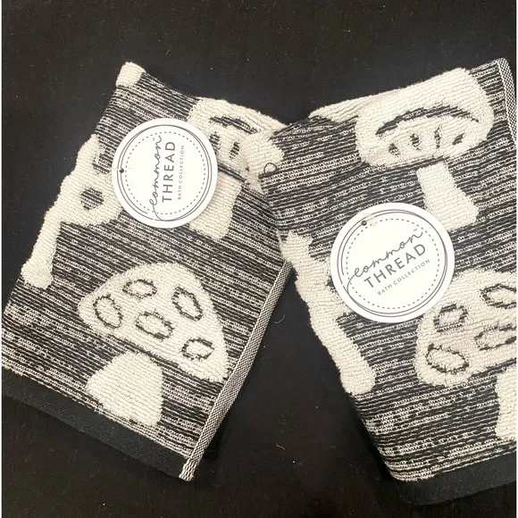 CUTE mushroom hand towels!! Black and white🍄pretty and practical- see pic 4more