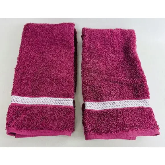 Vintage Home‎ Collection Guest Hand Towels 16 X 25 Bathroom Berry Set of 2 New