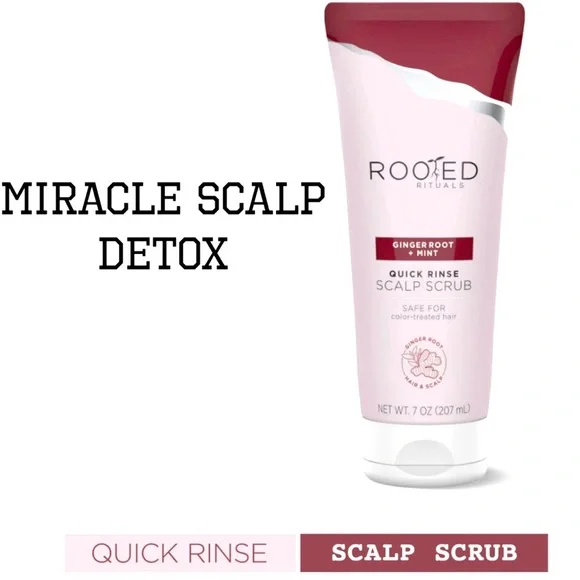 Rooted Rituals Ginger‎ Root and Mint Quick-Rinse Scalp Scrub, 6.7 fl oz NEW