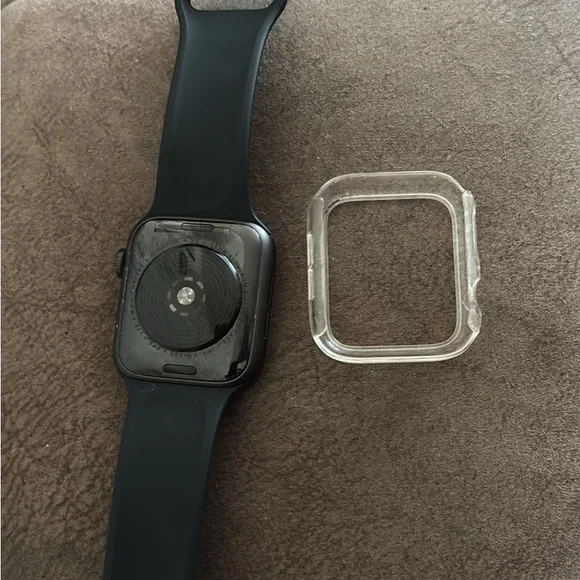Apple Black Smartwatch with Clear Protective Case