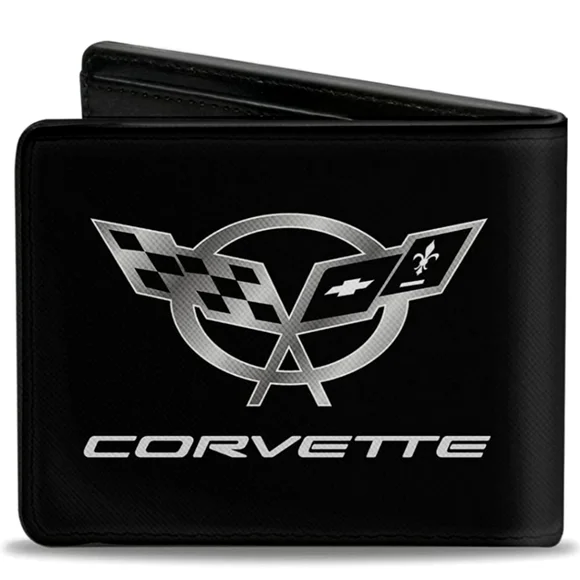 New bifold Chevrolet Corvette black wallet. Other Corvette models available