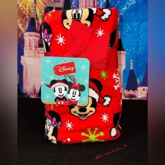 New Disney Mickey Minnie Mouse Christmas‎ Red 2Pack Bathroom Kitchen Hand Towels