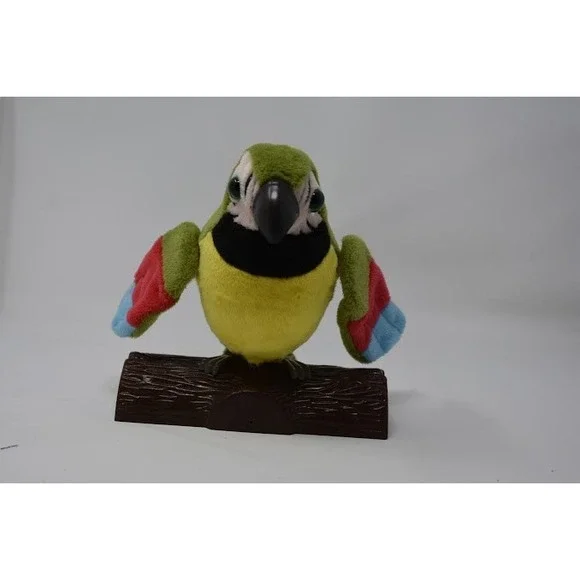 Interactive Talking Parrot Plush Toy Repeats Speech Battery Operated Tested Work
