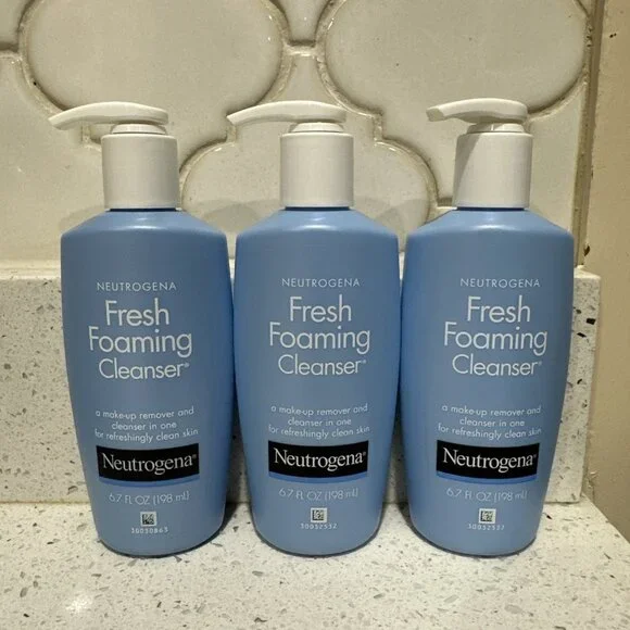 NEUTROGENA FRESH FOAMING CLEANSER MAKEUP REMOVER FACE WASH 6.7 oz SET OF 3