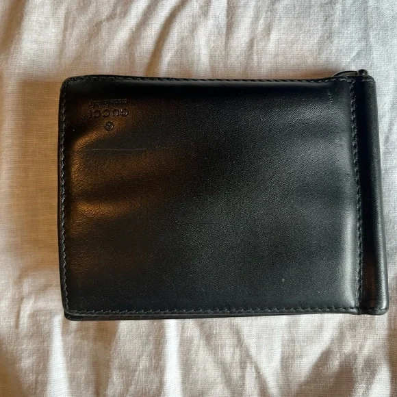 Gucci Black Money Clip Leather Accessory