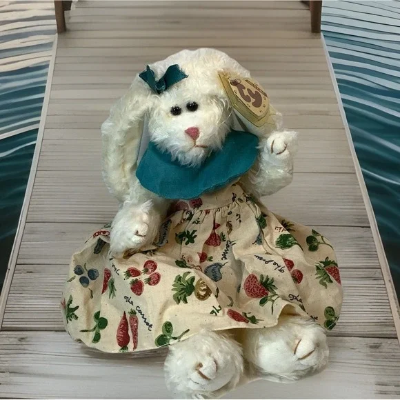 Vintage Ty‎ Collectibles Beanie Baby BLOOM The Bunny 1993 Plush w/ Garden Dress