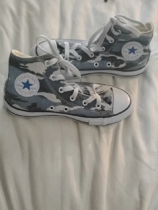 Converse Kids High Top Sneakers in Gray Blue Camo