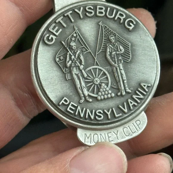 Vtg Gettysburg Pennsylvania Silver Money Clip