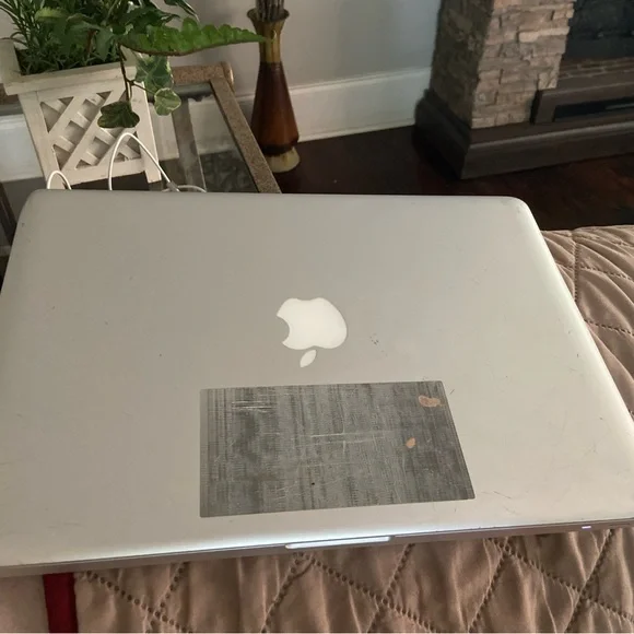 Apple Silver Laptop with Iconic Logo