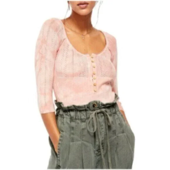 NWT Free People | Rory Henley Button Up Thermal Top Size Large