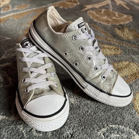 Converse All Star Silver Sparkle Sneakers