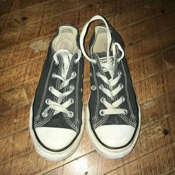 Converse black size 1 low top boat shoes