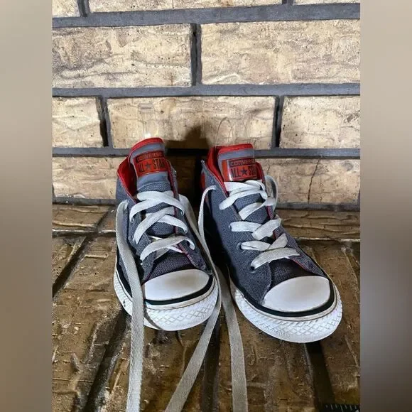 Kids high‎ top red and grey converse
