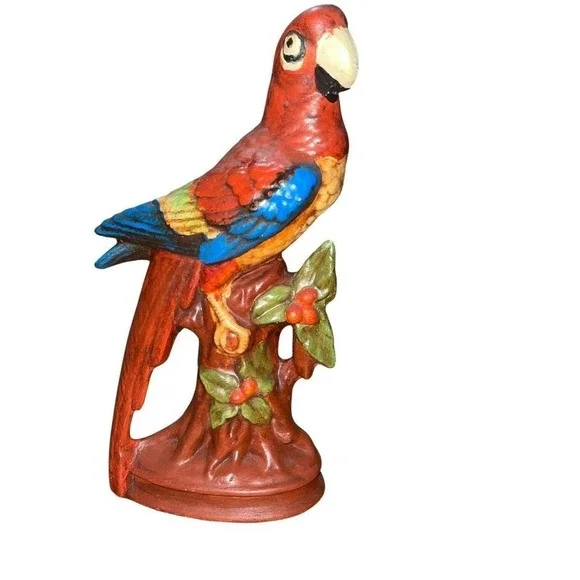 Vintage‎ Hand Painted Parrot Figurine 10