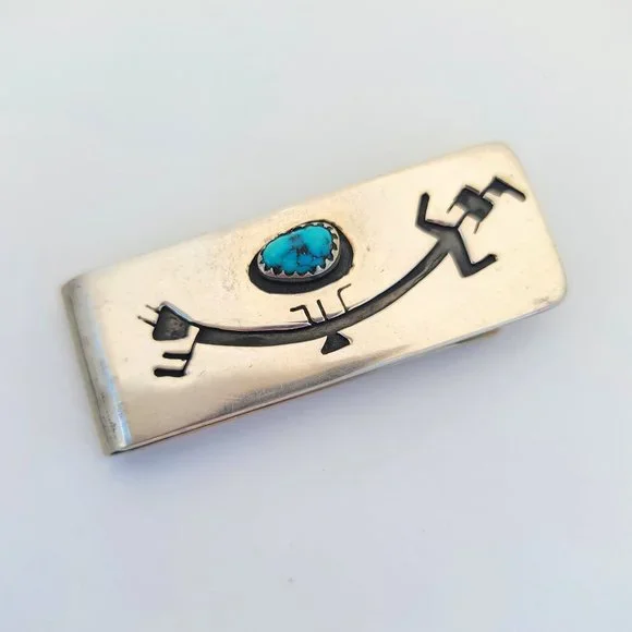 Turquoise & Sterling Money Clip by Sadie Sam (Navajo)