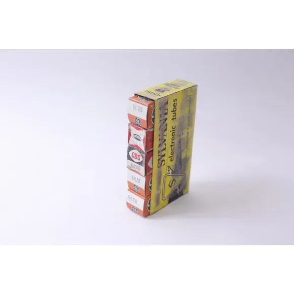 Set of 5 Electronic Tubes, GE, Raytheon, CBS, 6CU5, 6AH6, 6AK6, 5KZ8, 5KE8,