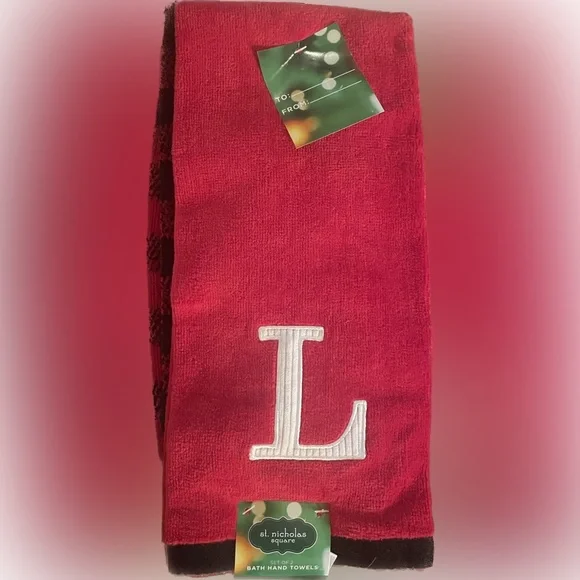 Monogram‎ L and Buffalo Check 2 Pack Hand Towels.