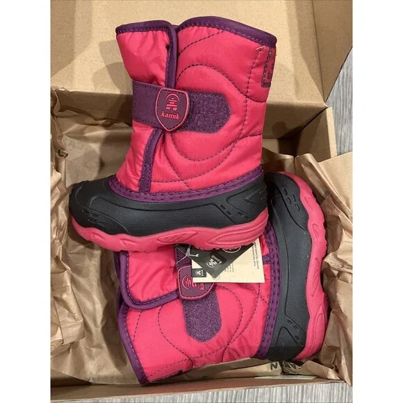 Size 7 Toddler Kamik Snowbug 5 Rose Waterproof Pink Warm Cozy Snow Boots New