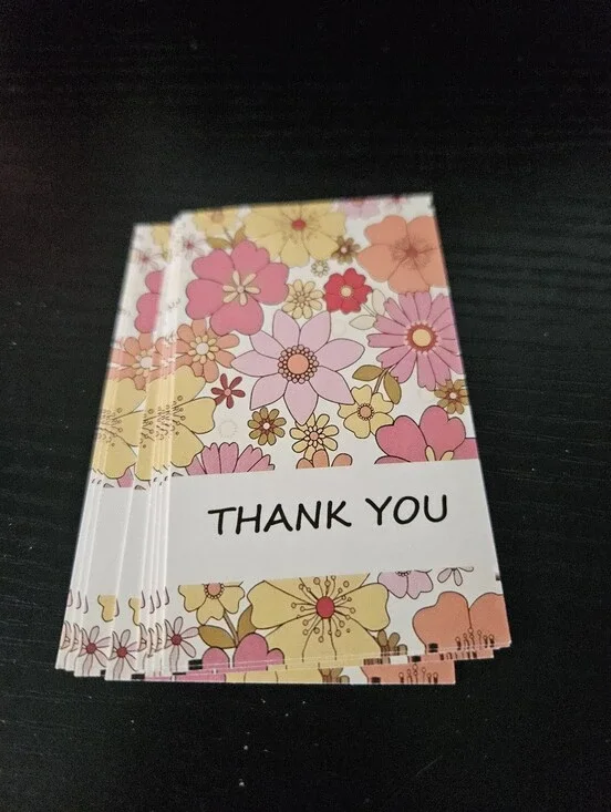 Retro Floral Thank You cards