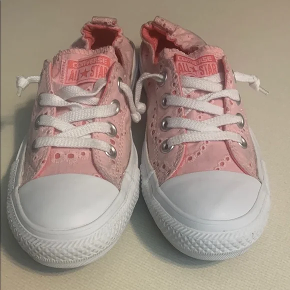 Converse Pink and White Infant Sneakers Classic Low-Top Design NWOT