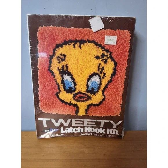 Vintage 1978 M.H. Yarn Tweety Bird Latch Hook Kit #12603 12