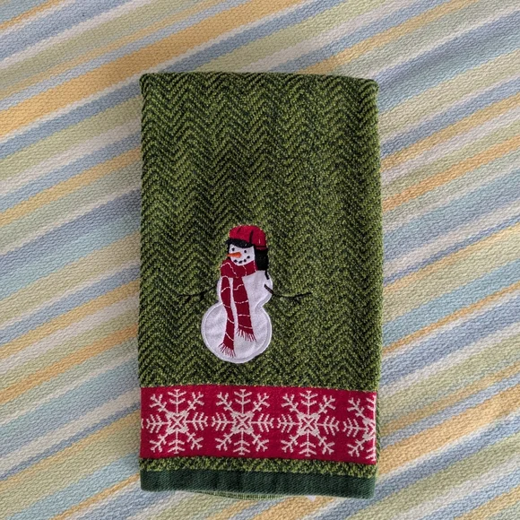 🛍️ BUNDLE ONLY • St. Nicholas Square Snowman ⛄ Holiday Hand Towel