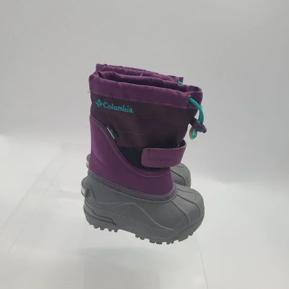 Columbia Powderbug Plus II Snow Boots Girls Size 6 Purple Gray BV1302-502