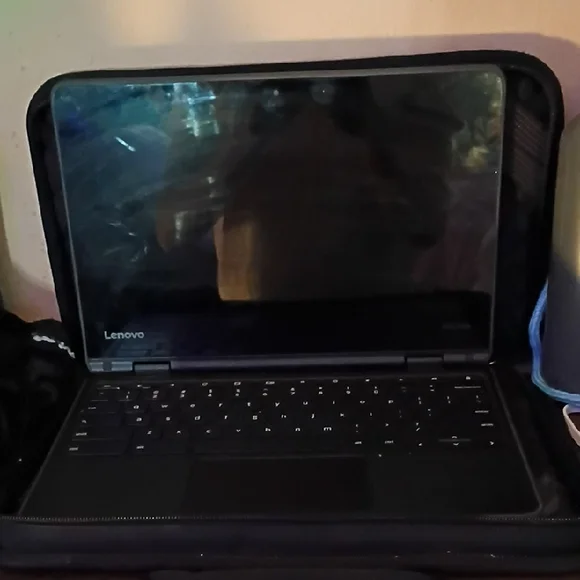 Lenovo Black Slim Laptop with QWERTY Keyboard