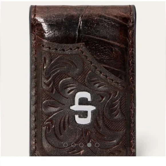 NIBX STETSON TOOLED EMBOSSED CROCO MONEY💰CLIP, OS, BNWTIBX