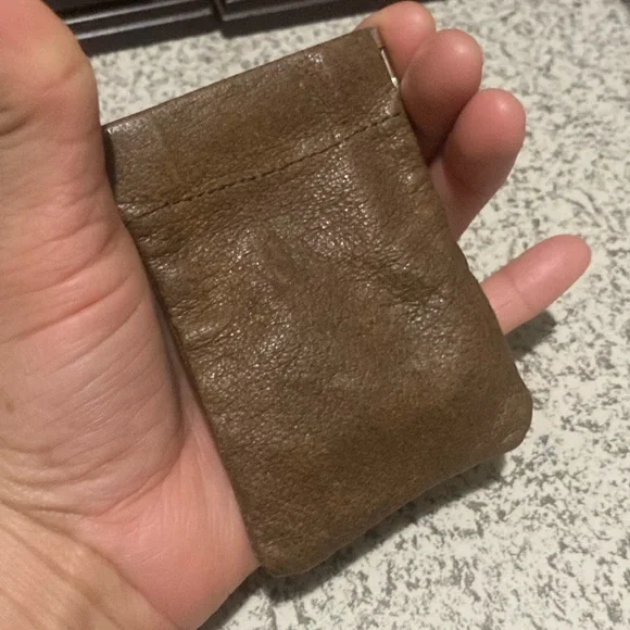 Vintage leather coin pouch