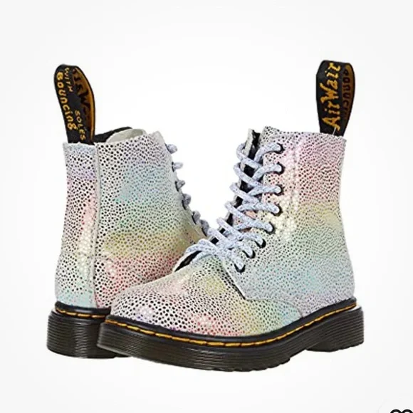 Dr Martens 1460 Rainbow Kidray Boots Kids 3 EU 34 Iridescent Combat Boots
